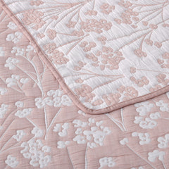 Bianca Myra Blush Floral Jacquard Bedspread Set King Single