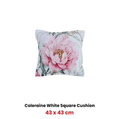 Bianca Coleraine White Coordinate Square Filled Cushion 43 x 43cm