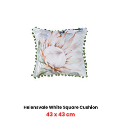 Bianca Helensvale White Velvet Square Filled Cushion 43 x 43cm