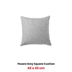 Bianca Pesaro Grey Marle Polyester Cotton Square Filled Cushion 43 x 43cm