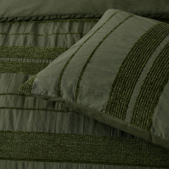 Bianca Avery Forest Chenille Striped Quilt Cover Set King