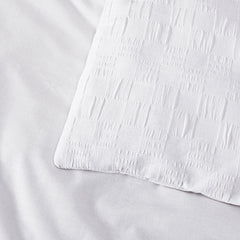 Bianca Cosmo White Soft Chenille Geometric Quilt Cover Set King