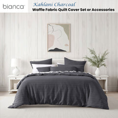 Bianca Kahlani Charcoal Waffle Quilt Cover Set King