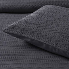 Bianca Kahlani Charcoal Waffle Quilt Cover Set Super King