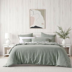 Bianca Kahlani Sage Waffle Quilt Cover Set Queen