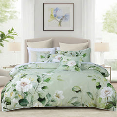 Bianca Salisbury Sage Floral Cotton Sateen Quilt Cover Set King