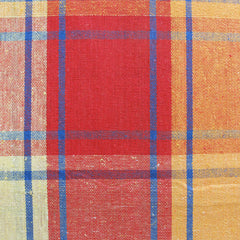 Cotton Plaid Checks Round Table Cloth 180cm Diameter Yellow