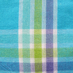 Cotton Plaid Checks Oblong Table Cloth Blue 150 x 230cm