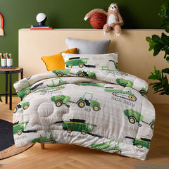 Happy Kids Country Harvest 2 Piece Washed Cotton Cover Comforter Set Single 160cm x 220cm