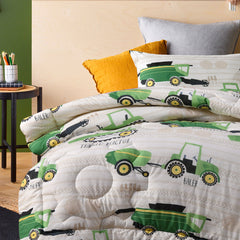 Happy Kids Country Harvest 2 Piece Washed Cotton Cover Comforter Set Single 160cm x 220cm