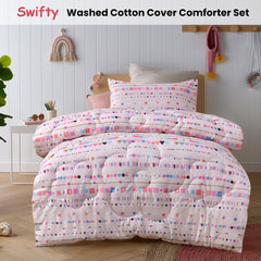 Happy Kids Swifty 2 Piece Washed Cotton Cover Comforter Set Single 160cm x 220cm