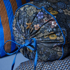 PIP Studio Tutti i Fiori Dark Blue Cotton Cover Roll Cushion 22cm x 70cm