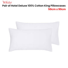 Accessorize Pair of White Hotel Deluxe Cotton King Pillowcases 50cm x 90cm