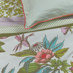Oilily Line Flower Cotton Sateen Quilt Cover Set King
