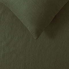 100% Linen Olive Quilt Cover Set Single