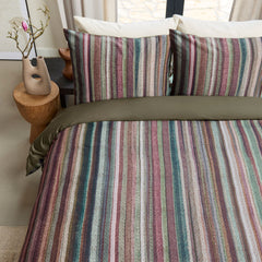 Bedding House Roman Multi Cotton Stripe Quilt Cover Set King
