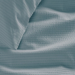 Bedding House Summer Blue Grey Seersucker Cotton Quilt Cover Set Queen