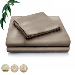 Accessorize Tencel Cotton Blend Sheet Set Mocha (Also Known as Latte) Single