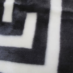 Bloomington 800GSM Greek Key Charcoal Winter Premium Quality 1 Ply Mink Blanket King