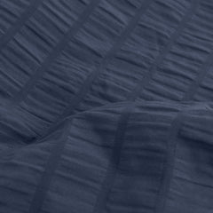 Ardor Byron Navy Seersucker Quilt Cover Set King