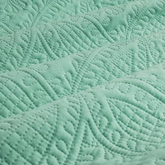 Ardor Chateau Aqua Green Embossed Quilt Cover Set Queen