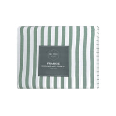 Ardor Frankie Sage Stripe Yarn Dyed Reversible Quilt Cover Set King