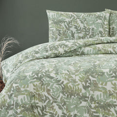 Ardor Solana Sage Watercolour Print Quilt Cover Set Queen