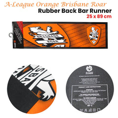 A-League Orange Brisbane Roar Rubber Back Bar Runner 25 x 89 cm