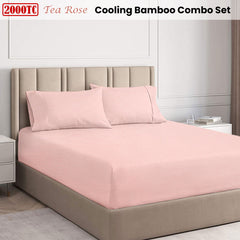 Ramesses Tea Rose 2000TC Cooling Bamboo Combo Set King