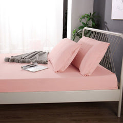 Ramesses 1000TC Linen Bamboo Fitted Sheet Combo Set Dusty Pink Double