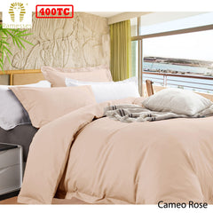 Ramesses Bamboo Cotton Quilt Cover Set Cameo Rose Queen