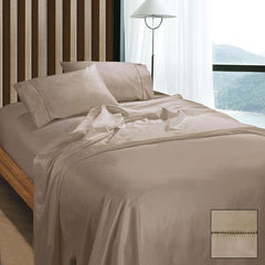 Ramesses 1100TC Egyptian Cotton Sateen Sheet Set Doeskin Queen