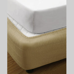 Ramesses Vertical Quilted Valance Linen KING SINGLE
