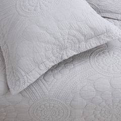 100% Cotton Lightly Quilted Coverlet Set Unity Silver Queen