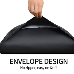 Pair of Standard Satin Silk Pillowcases with Envelope Closure 51 x 76 cm Black