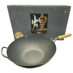 Kirameki Premium Cast Iron Nitriding Processing Stir-fry Wok (Made in Japan) - 36cm