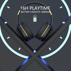 JR H6 Foldable Bluetooth 5.3 Wireless Headphone Over Ear Active Noise Cancelling Deep Bass Headset (Black)