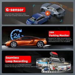 4K WiFi Car Dash Cam Dual Lens Wide Angle IPS Screen Night Vision Recording with 32GB Card