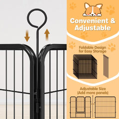 Pet Dog Playpen Puppy Exercise Cage Enclosure Fence Metal Outdoor 8 Panel