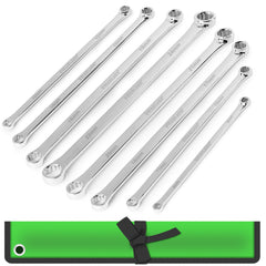 8PC Aviation Spanner Set Extra Long Wrench Double Ring CRV With Bag 8-24mm