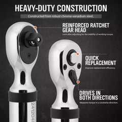 3/8" Drive Digital Torque Wrench Electronic Adjustable Torque Range 44ftlb