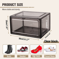 10Pcs Premium Acrylic Shoe Box Sneaker Display Storage Case Boxes Magnetic Door Au