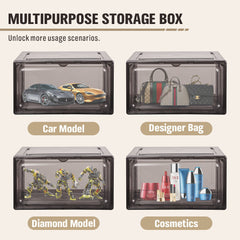 10Pcs Premium Acrylic Shoe Box Sneaker Display Storage Case Boxes Magnetic Door Au