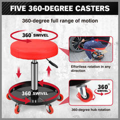 SEDY 150kg Load Pneumatic Roller Seat Mechanic Rolling Stool With Tool Tray AU
