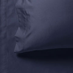 1000TC Ultra Soft King Size Bed Midnight Blue Flat & Fitted Sheet Set