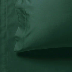 1000TC Ultra Soft Fitted Sheet & 2 Pillowcases Set - Queen Size Bed - Dark Green