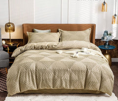 Tufted Textured Jacquard Quilt Cover Set - Super King Size