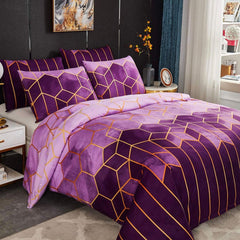 Erena Purple Quilt/Doona/Duvet Cover Set - Queen Size