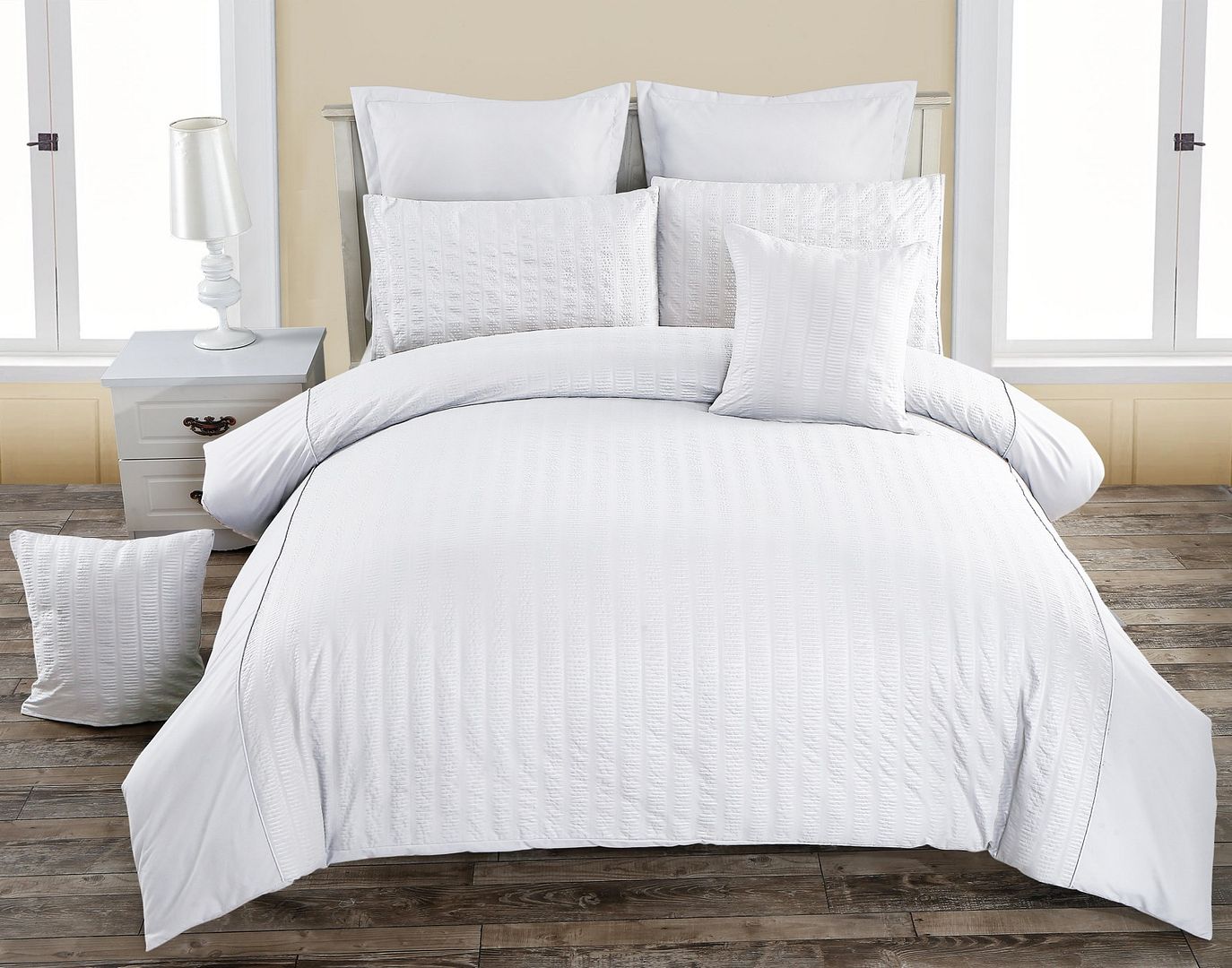Seersucker Super King Size White Duvet Quilt Cover Set – Yarra Supply