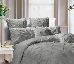 Diamond Pintuck Premium Ultra Soft European Pillowcases 2-Pack - Grey